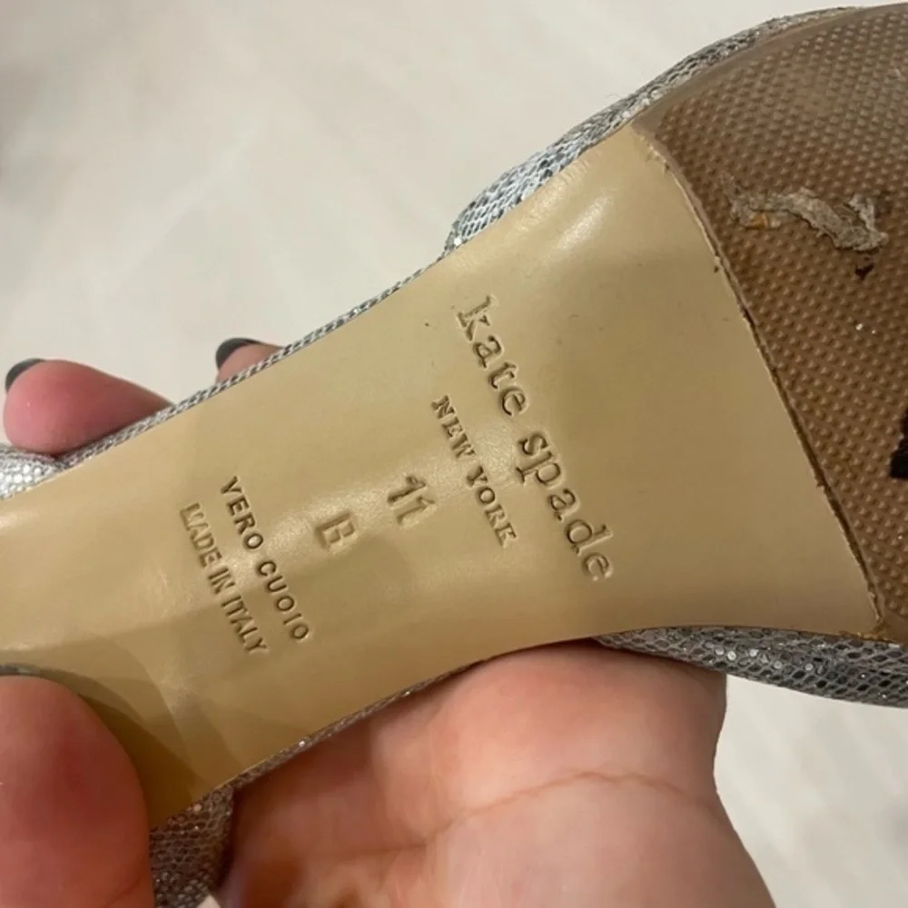 Kate Spade Glitter Sparkle Peep Toe Heel Size 11